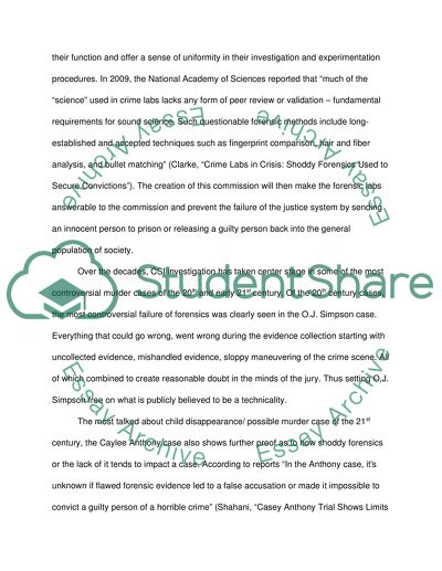 Faulty Forensic Science