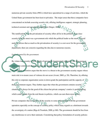 Main Political Implications of the Privatization of Security