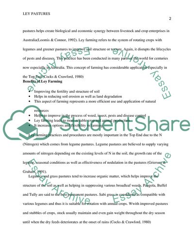 Importance of Ley Pastures in Farming Systems in Australia