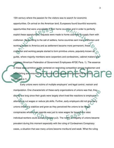 History of Unions in America