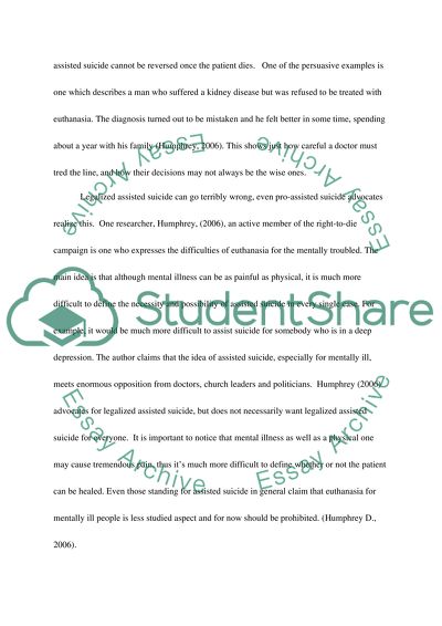 Physician Assisted Suicide