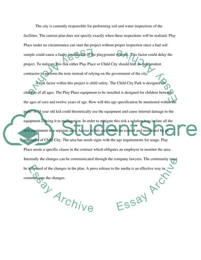 Project Revisions: The Child City Playground