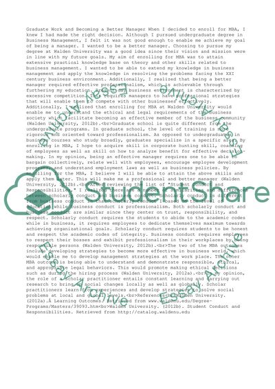 Graduate Work and Becoming a Better Manager