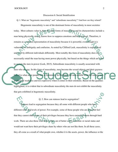 Social Stratification-Discussion 6