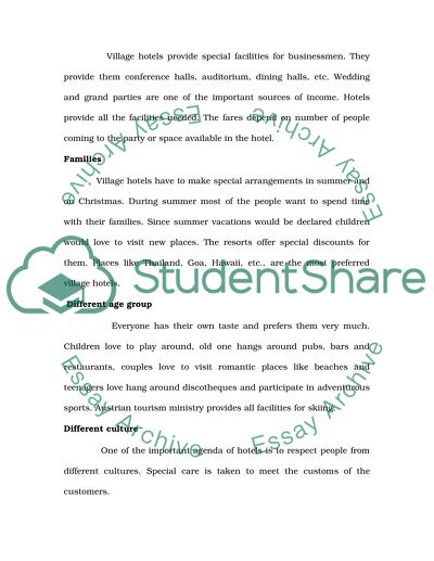 Facilities Village Hotels Provide for Customers