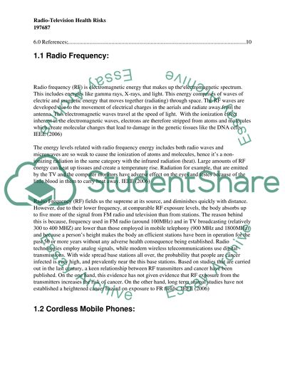 Formal Report RadioTelevision Health Risks