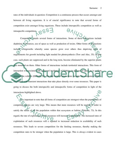 Interspecific and Intraspecific Plant Competitions