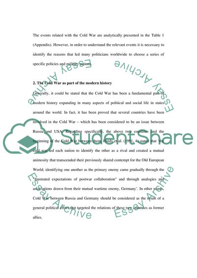 A Role in the Development of Cold War