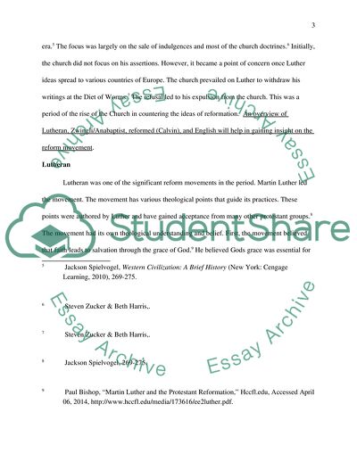 Protestant Reform Movements