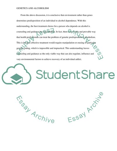 Genetic Predisposition to Alcoholism