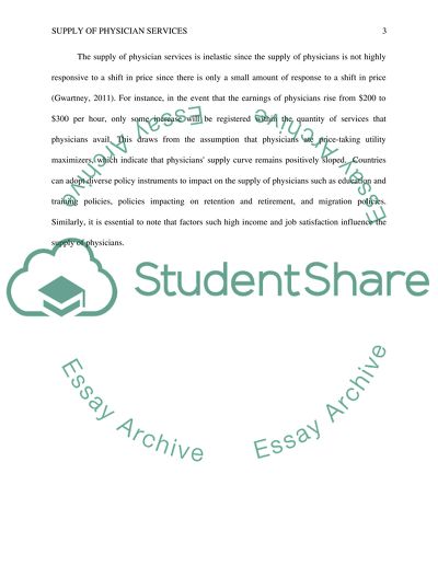 Supply in health care services-physician services