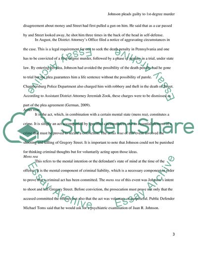 Johnsons Plea to Guilty 1st-degree Murder