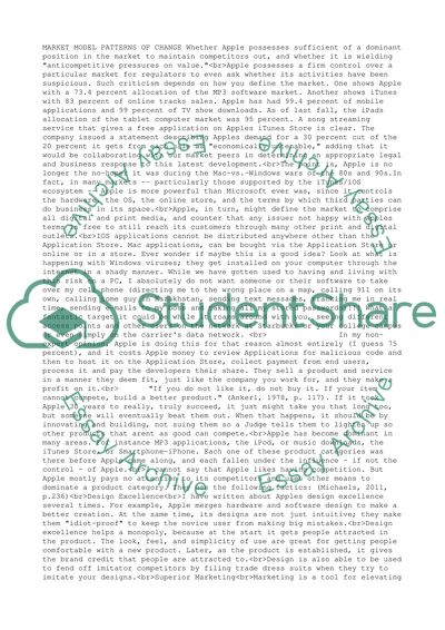 Market Model Patterns of Change (Apple)