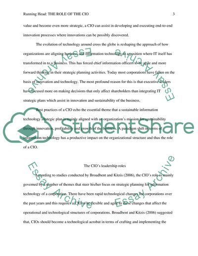 The Role of the Chief Information Officer