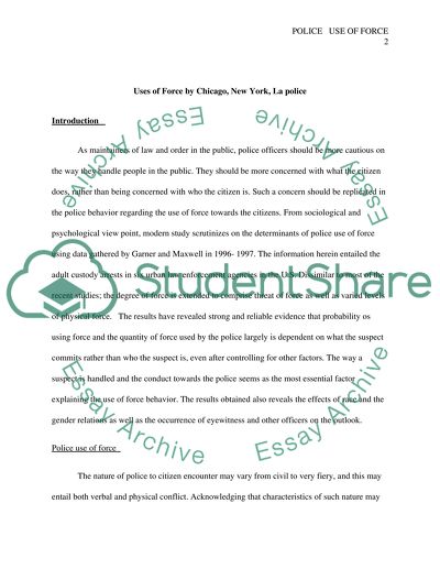 Uses of Force by Chicago, New York, La police