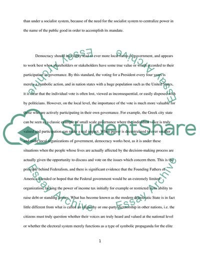 Democratic and socialist approaches