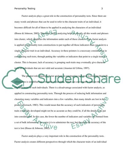 Principles of Application and Interpretation of the Results of Personality Tests