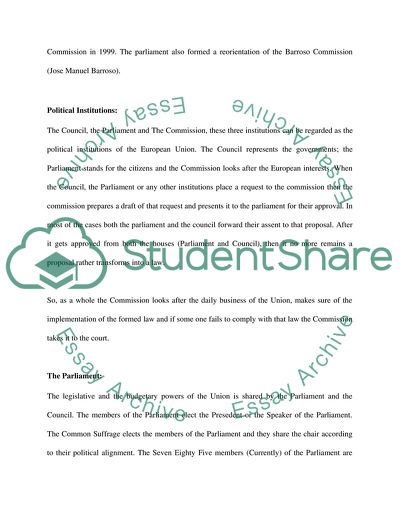 Relationship between Different European Institutions