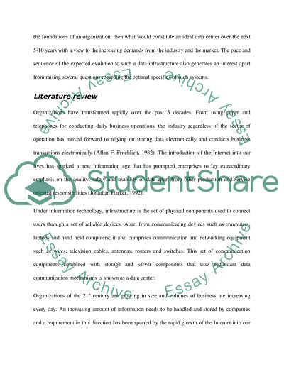 Research area:Next generation datacenters, evolution or revolution