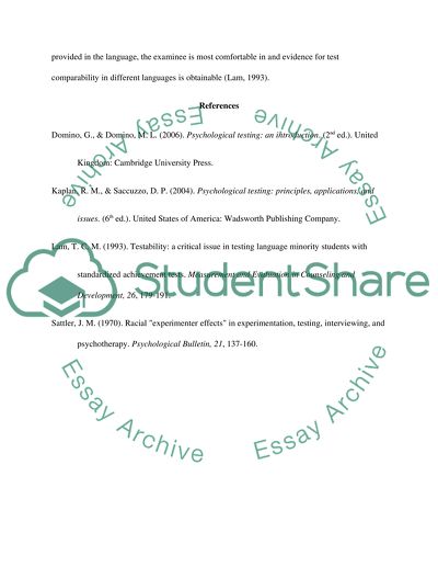 External Influences on Test Results
