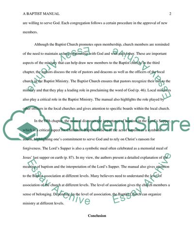 A Baptist Manual of Polity and Practice