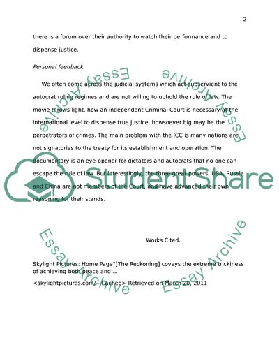 The Reckoning : The battle for the International Criminal court