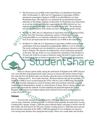 Mad Cow Disease Case Study