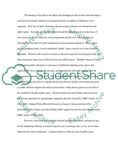 Behaviour in Public Space