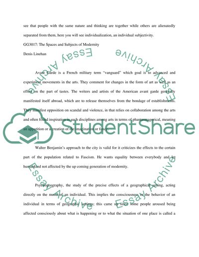 Spaces and Subjects of Modernity