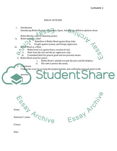 British Literature- British History: Robin Hood: Outlaw or Hero