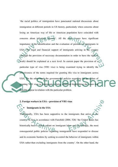 Foreign Workers in the USA