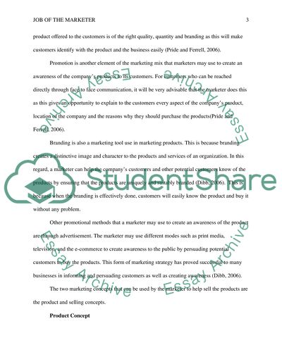 The Job of the Marketer