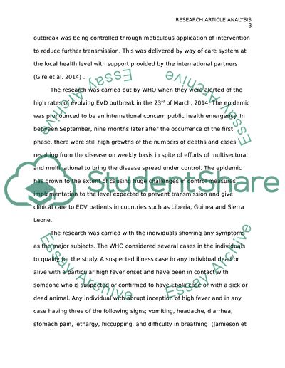 Transmission of Ebola Virus