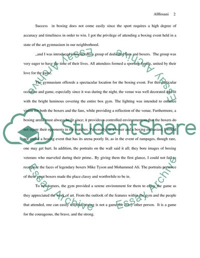 Boxing and Participation in Boxing Competitions