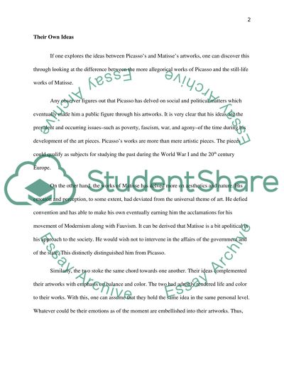 The Different Ideas of Picasso and Matisse