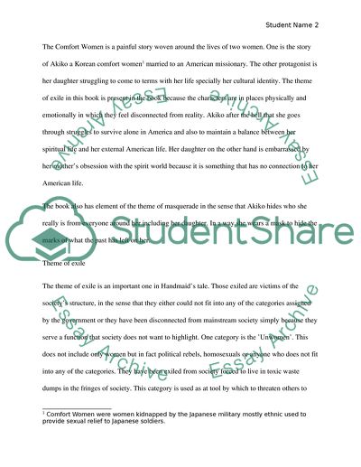 How do concepts of exile and masquerade operate in handmaids tale, and comfort woman