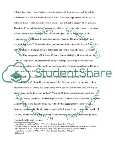 Britain at the Paris Peace Conference