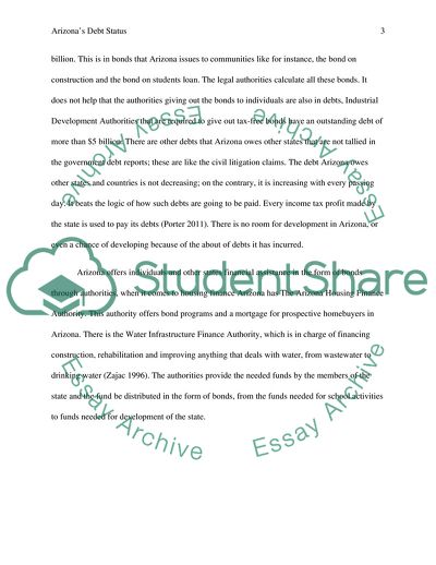 Arizonas Debt Status