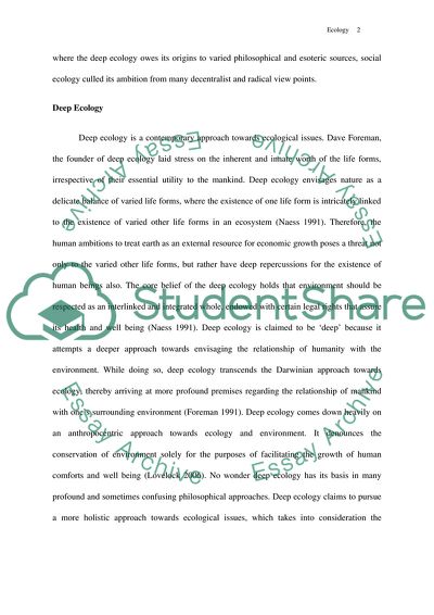 Deep Ecoloy Vs. Social Ecology (Foreman Vs. Bookchin)