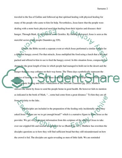 Mathew 15:32-39 Four Thousand are Fed
