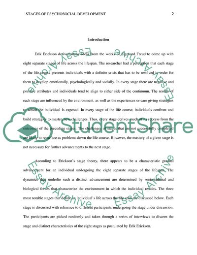 Erik Ericksons Stages of Psychosocial Development