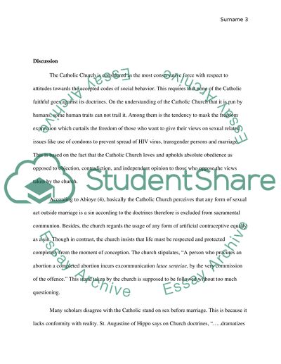 The Catholic Church and Sexuality