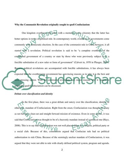 Communist Revolution and Confucianism