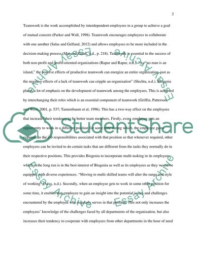 Teamwork, Organization Structure, Culture and Design at Biogenia and Sleepeasy