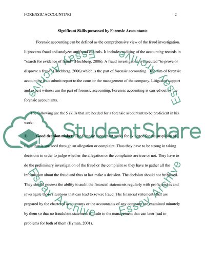 Role of Forensic Accountant