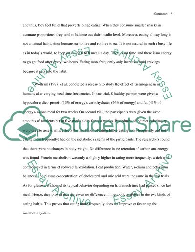 The Frequency of Eating and What It Does to the Metabolism