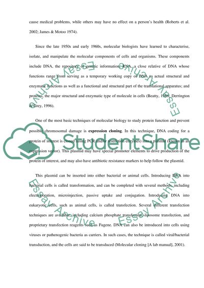 Microbiological Techniques Which Deal with Chromosomal Damage
