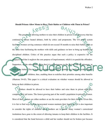 Should Mothers Be Allowed to Have Their Babies and Raise Them in Prison