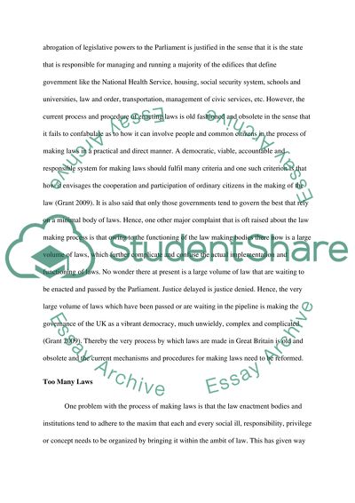 The Parliament Acts 1911 and 1949, Why Legislative Structure and Procedure Requires Reform