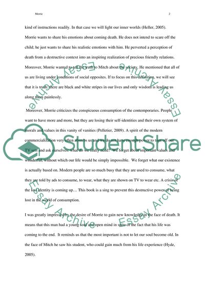 Tuesdays with Morrie: an Old man, a Young Man, and the Last Great Lesson by Mitch Albom